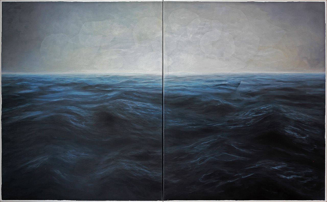 ANDREA MUSA - Time unrolling / Sea, Acryl on canvas, 100x162 cm